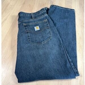 Carhartt Relaxed Fit‎ Jeans Mens Blue Denim Work Pants Carpenter